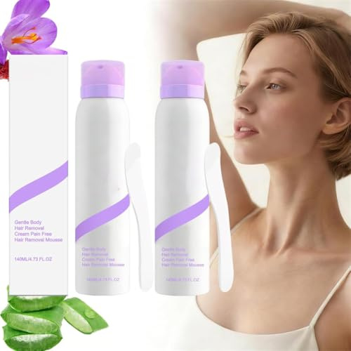 Cloud Sense Hair Removal Mousse,Cloud Sense Smooth Hair Removal Spray,Bikini Pain-Free Hairs Removal Cream,Quick & Effective HairRemoval, for Sensitive Skin Facial Intimate (Spray*2)
