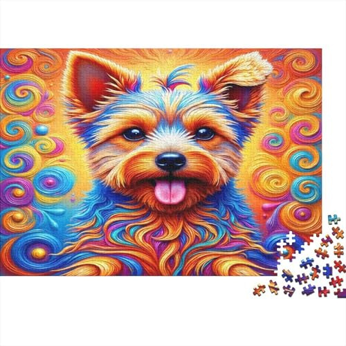 Verspieltes Kunst Papier Hund Puzzle 1000 Teile für Erwachsene Deko Bildung Dickes Papier Hund Jigsaw Geschenk 70x50cm/1000pcs