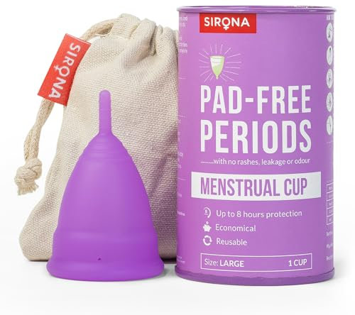 Sirona Reusable Menstrual Cup | Reusable Period Cup | Tampon and Pad Alternative | Heavy Flow (Medium)