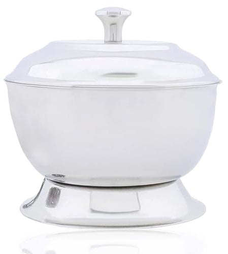 Haryali London Shaving Bowl - Stainless Steel Shaving Bowl with Lid - Durable and Easy to Handle - Shaving Bowl a Perfect Companion for Shaving Kit – Elegant Design Shaving Bowl