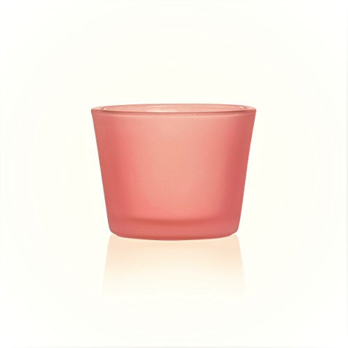 Sandra Rich, kleines rundes Glas. MATT Promo 6 x 4,5 cm. Satin-Finished, satiniert. ROT - ORANGE. 7064-4-70