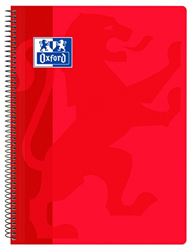 Oxford Classic Cahier à spirale avec couverture en plastique 4 x 4 Rouge