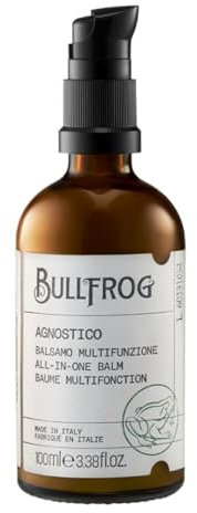 Bullfrog – Agnostico Multifunktions-Bartbalsam 100 ml – Ideal zur Pflege und Befeuchtung des Bartes – Schützt vor Reizungen – Duft mit Noten von Anis, Leder, Tabak und Lorbeer – Hergestellt in Italien