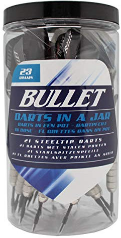 BULLET-Darts Professionelle Darts in a Jar - 21 Stück Steeldarts, 23g