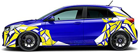 Auto Aufkleber Seitenaufkleber Dreiecke Hexagon Flecken Camo Dekor Atom Style Reislack Dreiecke