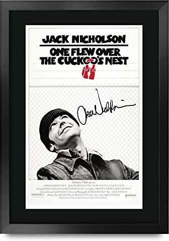 HWC Trading One Flew Over The Cuckoo's Nest A3 Gerahmte Signiert Gedruckt Autogramme Bild Druck-Fotoanzeige Geschenk Für Jack Nicholson Filmfans