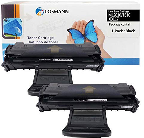 2x LOSMANN Schwarz Toner Kompatibel für ML-2010 ML-1610 SCX-4521 X3117 für Samsung ML-1615 ML-2000 Series ML2010L ML-2570G ML-2571 ML-2571N SCX-4321 SCX-4521F SCX-4521FR Xerox 3122 3124 3125 Dell 1100