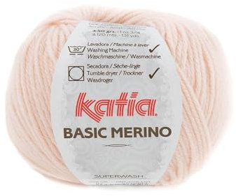 Katia Basic Merino - Farbe: Rosa Claro (87) - 50 g / ca. 120 m Wolle