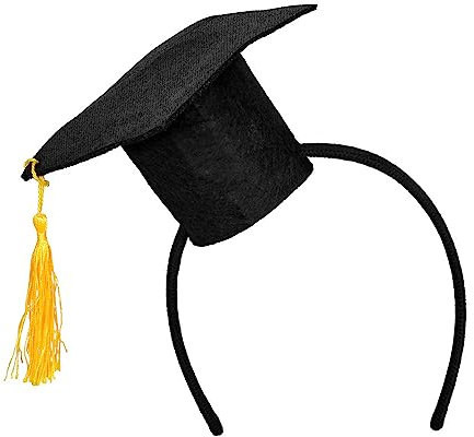Boland - Haarreif mit Doktor Hut, Tiara mit Minihut, Studentenhut, Abschluss, Kopfbedeckung, Kostüm, Karneval, Mottoparty