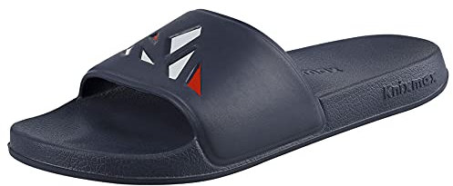 Knixmax Men Sliders Comfort Aqua Slide Sandals Beach & Pool Shoes Open Toe Summer Slippers Slip-on A Navy 10/11UK - 44/45EU