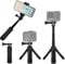 Taisioner Mini Selfie Stick Tripod Kit Two in One Compatible with GoPro AKASO Insta360 DJI Osmo Action Camera and Smart Phone Accessories Kid Adult Available