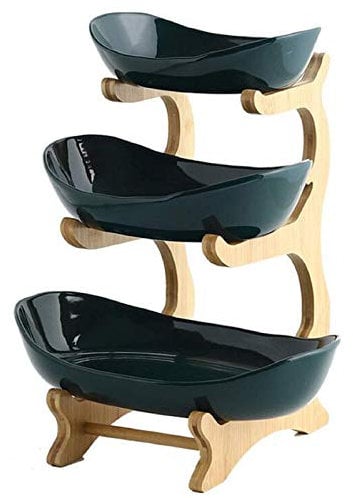 YRHH Fruit Basket Fruit Basket, Creative Countertop Ceramic Fruit Etagere, 3-Tier Fruit Bowl, Table Decoration Fruit Basket, For Fruit, Bread, Snacks