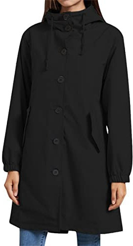 YFFUSHI Femme Veste Imperméable Coupe-vent d'Extérieur Léger et Respirant Veste de Pluie à Capuche Trench-coat Mi-long