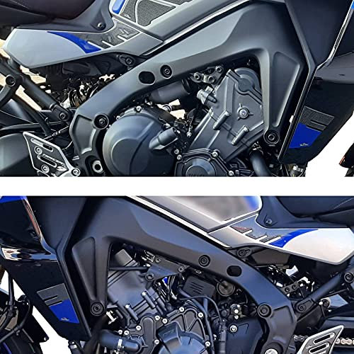 Resin Bike Aufkleber für Motorrad Kompatibel mit Yamaha Tracer 9 2021. Seitenschutz für den Tank vor Stößen und Kratzern. Paar 3D-Harzklebstoff - Stickers - Made in Italy