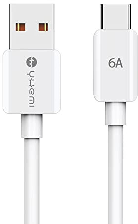 YHEMI Câble USB Type C à USB, 6A Câble USB C Charge Rapide 5.9Ft, Câble Chargeur USB Type C pour MacBook Pro, Pad Air 4 2020, Samsung Galaxy S21/S20/S10/S9/S8, Huawei, Sony, LG, Xiaomi et Autres