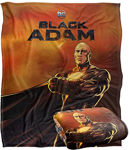 BLACK ADAM Blanket, 152 x 127 cm Logo and Character Silky Touch Super Soft Throw Blanket