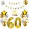 Luftballon 60. Geburtstag deko mann Gold Weiß Geburtstagsdeko 60 Jahre Geburtstag dekoration Weiß Gold Folien Ballon 60 Geburtstag frau junge deko Tortendeko 60th Happy Birthday deko