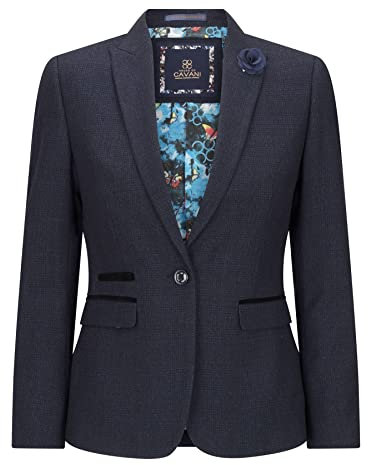 TruClothing.com Damen Tweed Blazer Marineblau Wolle Klassische Jagd Jacke Vintage 1920s - Marineblau 44