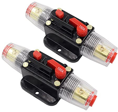 2 STÜCKE 150 A Sicherungshalter Auto Recovery Circuit Breaker 12 V-24 V Manuelle Rückstellung Sicherungsschalter Für den Schutz des Solar-Wechselrichter-Systems für Marineboote, Auto-Audiosysteme
