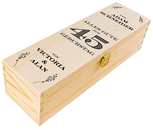 Creative Deco Personalisiert Geburtstag Geschenke Weinkiste für Frauen, Männer - Jahre Motiv | Erinnerungsbox Holzkiste | Mehrere Motiv für Geburtstag | Individuelle Geschenk | Geschenkkiste