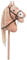 HKM Hobby Horse Sunny – Steckenpferd Hellbraun, abnehmbare Trense & Lange Mähne, 40 cm Holzstiel – für Hobby Horsing Dressur & Parcours