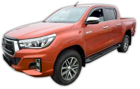 J&J AUTOMOTIVE Windabweiser passend für Toyota Hilux 8 4-Türer 2016-2025 4tlg, Heko Regenabweiser Vorne Hinten Getönt Dunkel Passform