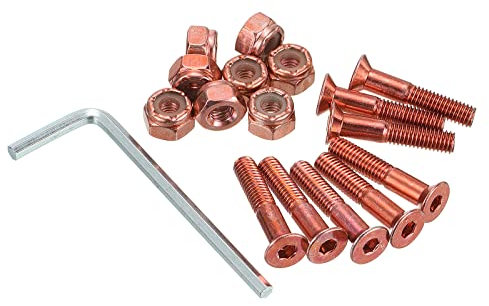 PATIKIL Skateboard Hardware Kit 1 Montage Schrauben Sechskant Kopf Bolzen Muttern Set mit Schraubenschlüssel für Langboard Cruiser Red
