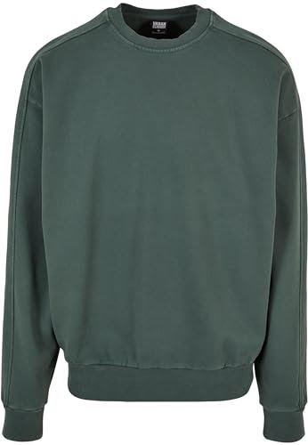 Urban Classics Herren Sweatshirt Heavy Terry Garment Dye Crew Bottlegreen M