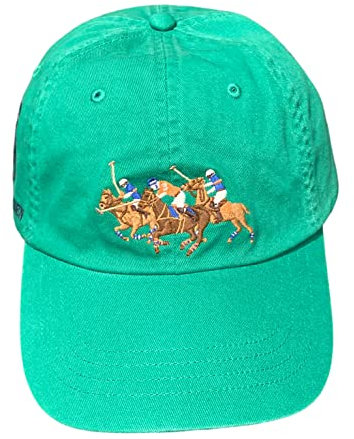 POLO RALPH LAUREN Herren Polo Match Baseball Cap Grün Lederband, Grün , Einheitsgröße-M