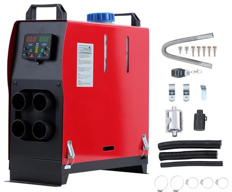 KATSU Réchauffeur d'air Diesel 12V 5kW, Chauffage Diesel Tout-en-un Chauffage de Stationnement Diesel, avec 4 Trous de Sortie d'air, pour Camion, Voiture, Bateau, Caravane