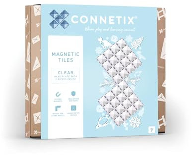 CONNETIX Magnetische Fliesen Klar Grundplatten-Pack, 2 Stück
