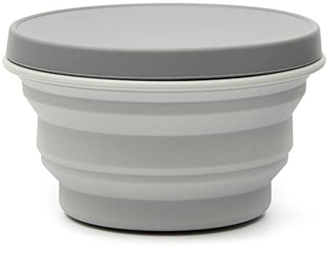 delr Bol de camping, saladier pliable en silicone avec couvercle – Outils de rangement anti-fuite, ustensiles alimentaires portables pour camping, voyage, barbecue, activités de plein air