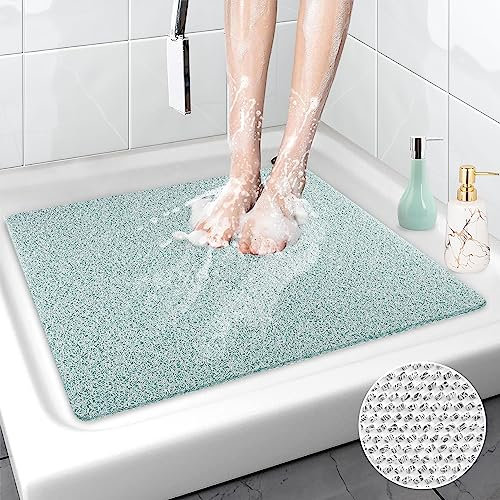 Duschmatte rutschfest, 60 x 60 cm Weich Komfort Sicherheits Badewannenmatte, Antibakterielle Badematte mit Ablauflöchern, Antirutschmatte Dusche für Badewanne und Nassbereiche