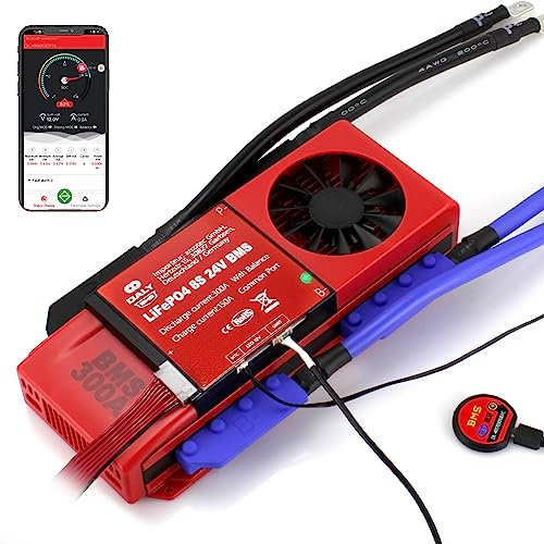 @tec DALY Smart BMS mit Bluetooth für 3.2V LiFePO4 Akkus 4S 8S 16S - Batterie Management System 12V 24V 48V (8S 24V 300A BT + Fan)