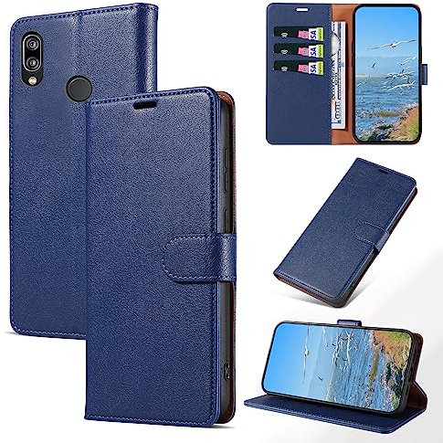 KKEIKO Coque pour Huawei P20 Lite, Antichoc Magnetique Étui à Rabat avec Porte Cartes, Portefeuille Housse en Cuir PU pour Huawei P20 Lite, Bleu