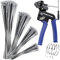 Kit Pistola per Fascette in Metallo,Pinza per Fascette Metalliche, Strumento Serraggio,Acciaio Inox Tie Gun,con 150 Autobloccanti in Acciaio Inossidabile 304 de 300 mm/240 mm/190 mm/150 mm