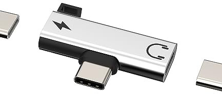 for iPhone USB C Headphones Jack Splitter Dual Type C Dongle DAC Aux Charger Adapter compatible for Samsung S23 S22 S21 Z Flip 5 for Apple 15Pro Max Plus for iPad 10、Air4/5、Mini Audio Cord Accessories