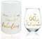 DEARLIVES 60th Birthday Wine Glasses, Gold 60th Anniversary Decorations, 17oz