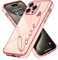 LCHULLE Kompatibel mit iPhone 15 Pro(6.1 Zoll) Hülle Liebesherz Handyhülle Mädchen Kameraschutz Herz Schutzhülle Cute Love Silikon Case für iPhone 15 Pro Rosa