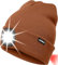 ATNKE 8LED beleuchtete Strickmütze, wiederaufladbare USB-Scheinwerferkappe mit extrem Heller, wasserdichter Lampe und Blinkender Alarm Rotes Rücklicht Multi-Color/Red Brown