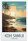 BaHeLs Koh Samui Thailand Sonnenuntergang Vintage Reiseposter Landschaft 20 x 30 cm Leinwand Kunstdruck Gemälde für Wanddekoration Wohnzimmer Schlafzimmer