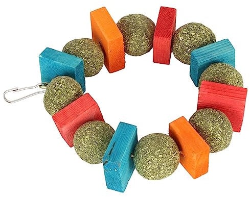 Syrisora Hasen-Kauspielzeug, Zähneknirschen, Bissfest, Meerschweinchen-Kauspielzeug, Kaninchen, Hamster, Kauspielzeug, Backenzahn-Kaninchen-Spielzeug, (Bunter runder Ring)