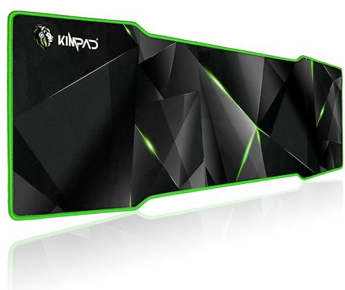Kimpad Special Geometry Series - Tapis Gaming XXL Performance et Style - Tapis de Souris 900 x 300 x 4 mm - Design Innovant pour Précision Extrême - Bords Verts Résistants - Imperméabilité Garantie