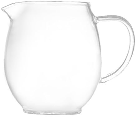 perfk Jarra de Vidrio para Leche, Tetera, cristalería Transparente, vertedor de Leche, Mini Jarra, Taza de café para Leche Latte, 400ml 10cmx6cm