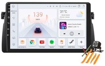 Autoradio Android 13.0 Navi 2 Din Stereo für B-MW E46/Rover 75/MG ZT 1998-2006 Sat GPS Navigation 9 zoll Cartablet Multimedia Player FM BT Receiver mit Carplay 4G 5G WIFI DSP SWC,M6 pro plus 2