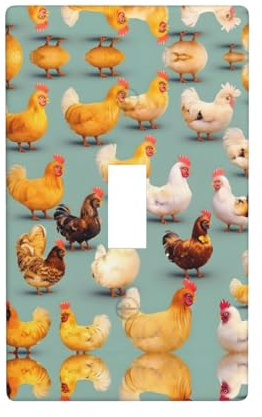 Wandplattenabdeckung für Küche, Bauernhaus, Schlafzimmer, Badezimmer, Kunst, Lichtschalter, Dekoration, niedliches Huhn