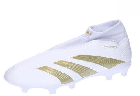 adidas Unisex Predator League Laceless FG Fußballschuh Cloud White/Gold Metallic/Sandy Beige Met 44