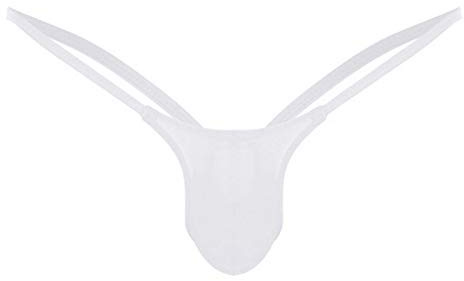 Mens Briefs White 1pc Sexy Mens G-Strings Men's Thong Underwear Plain Bulge Pouch Low Rise Bikini Thongs Underpants Knickers Men Sissy Lingerie Joke Secret Gift