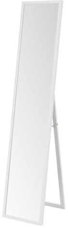 Espejo de pie de cuerpo entero con marco de madera blanco de 153x33 cm | Soporte plegable. Ideal para vestidor, dormitorio y entrada. Diseño moderno y estable.
