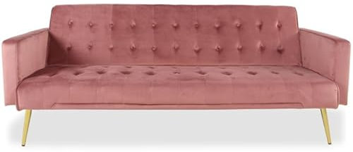 Paris Prix Canapé Convertible Velours Tybio 175cm Rose